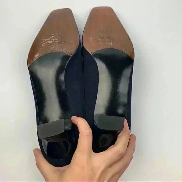 Stuart weitzman womens heels size 9.5 C navy blue 90s vintage career - Picture 6 of 12